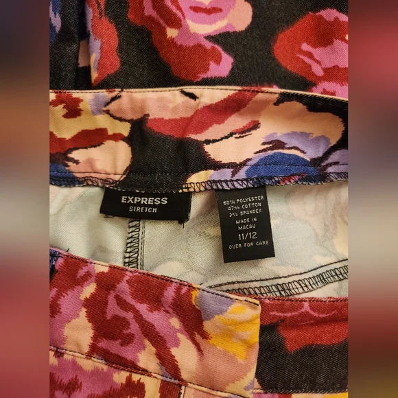 Express Stretch Floral Wide-Leg Pants - Picture 8 of 8